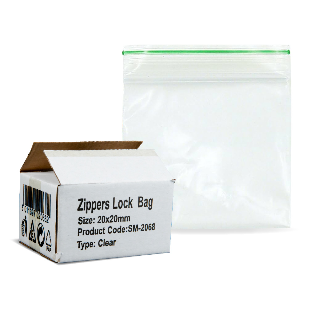 SPARKYS ZIPPER LOCK BAG CLEAR 20x20