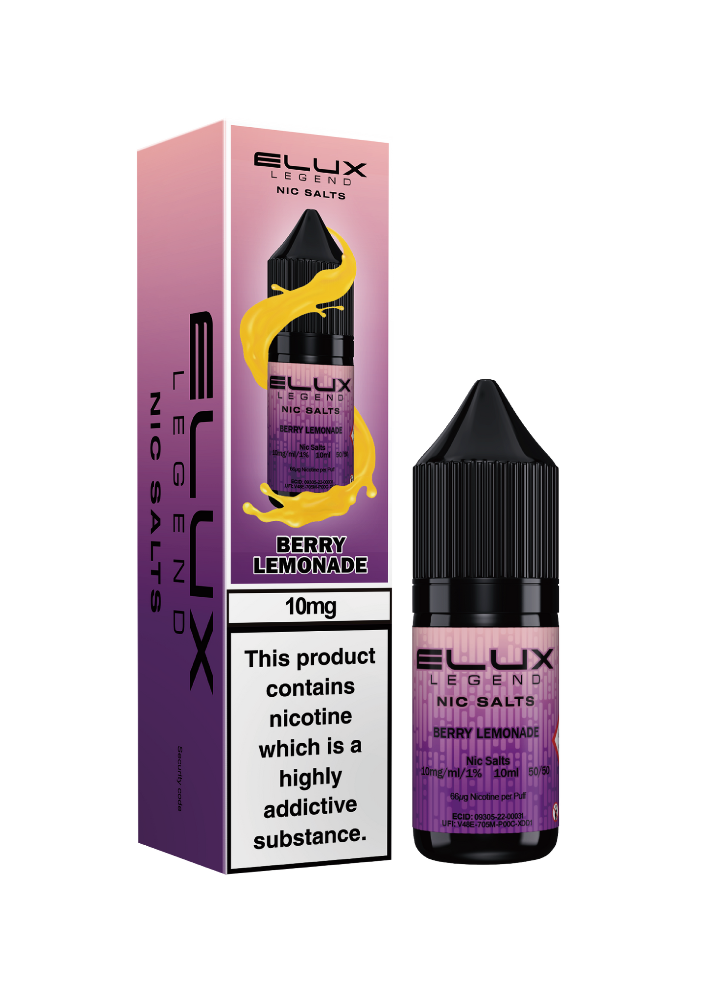 Elux Legend Nic Salts: Berry Lemonade - 20mg (10 Pack)