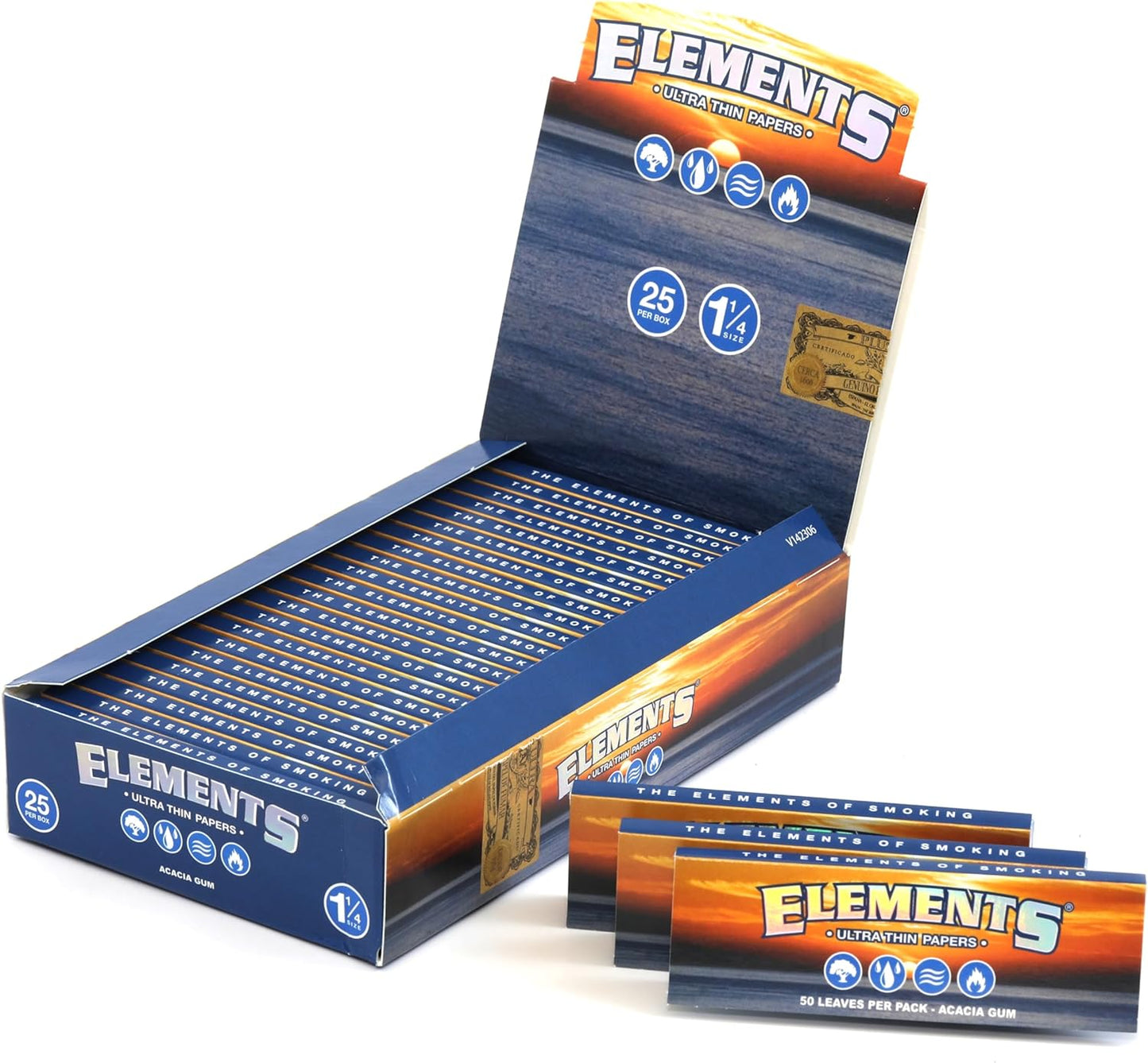 Elements 1¼ Ultra Thin Rice Rolling Papers (Full Box)