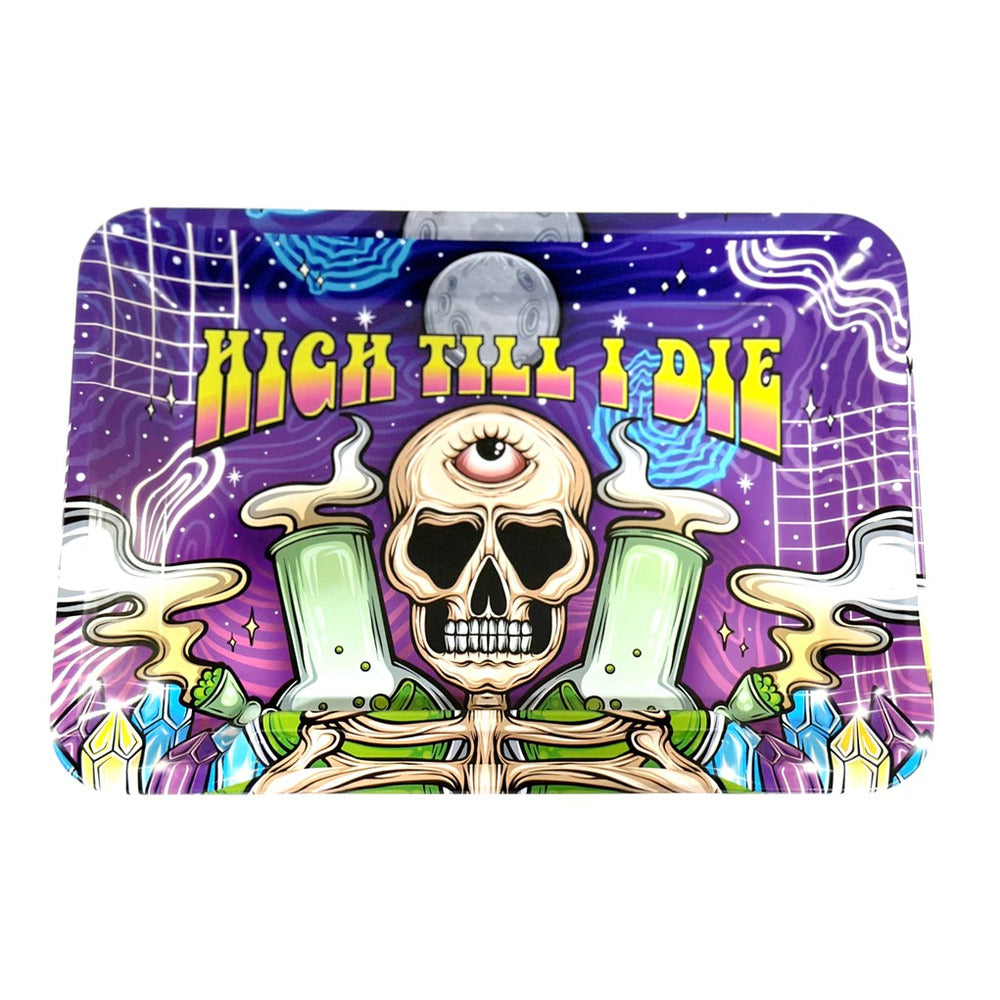 Wise Skies 'High Till I Die' Small Rolling Tray