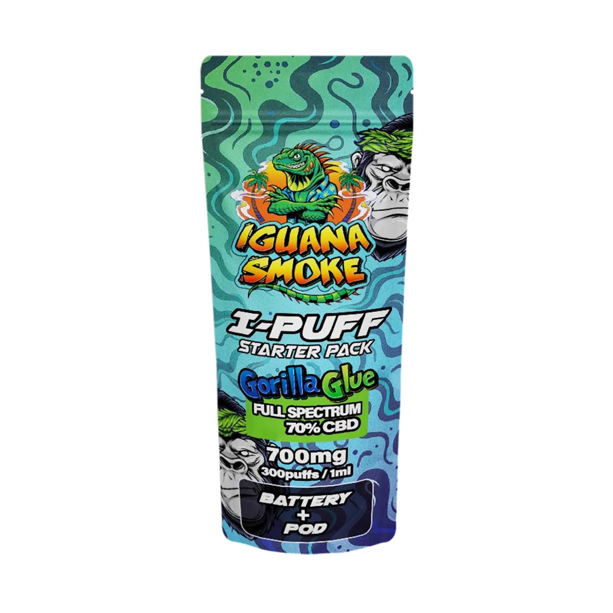 Iguana Smoke I-Puff Starter Pack CBD Vape Kit: Gorilla Glue - 700mg (Single Piece)