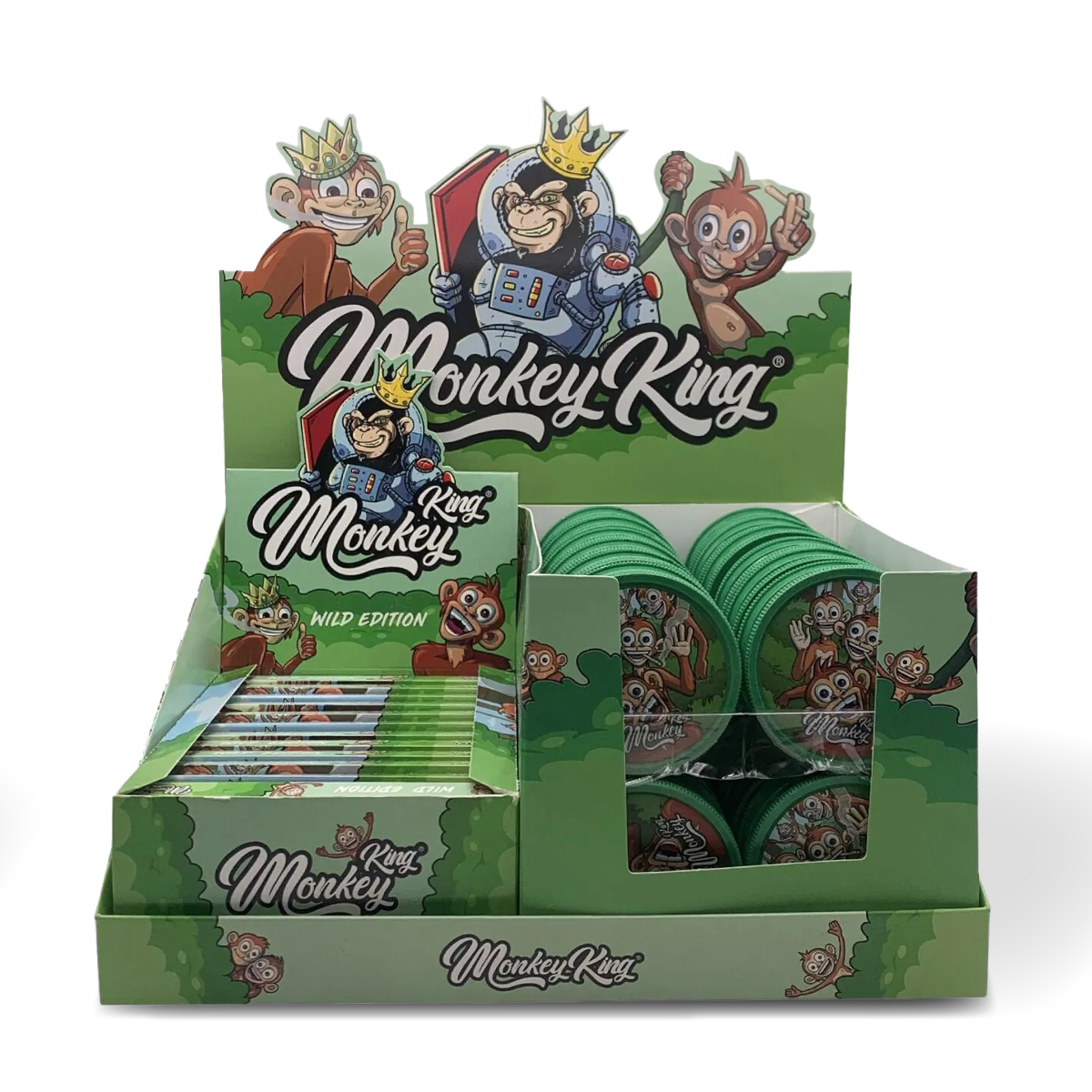 Monkey King Grinders, Rolling Papers & Tips: Wild Pack (24 Pack)