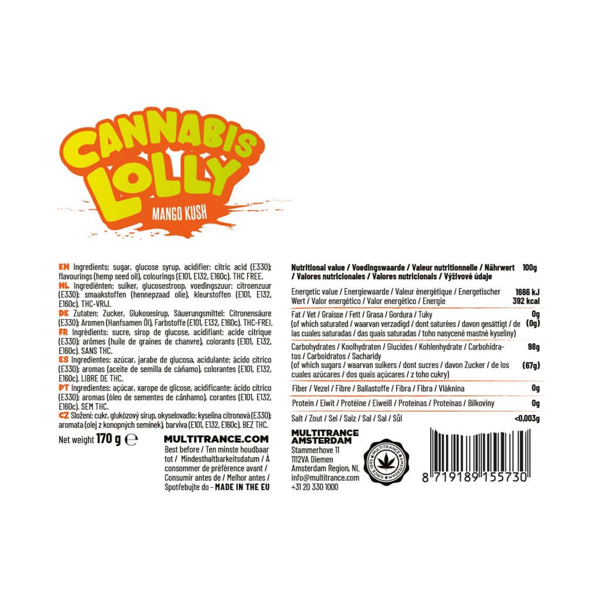 Multitrance Cannabis Lollipops: Mango Kush (10 Pack)