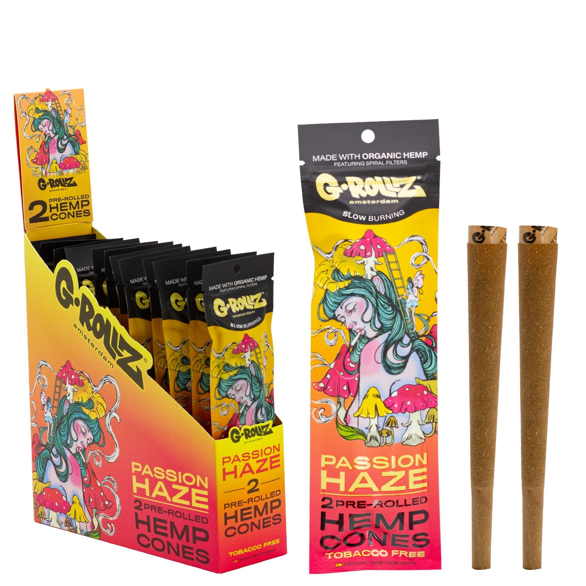 G-Rollz Pre-Rolled Hemp Cones - Passion Haze (12pcs)