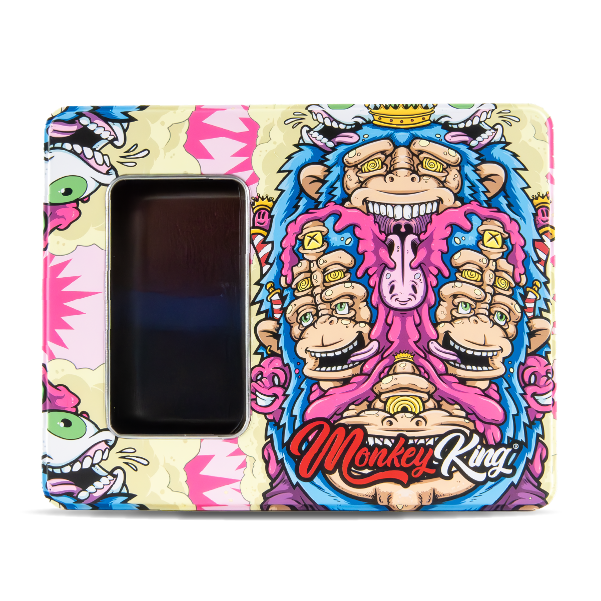 Monkey King Pink Large Metal Storage Box with Window (Single Piece)