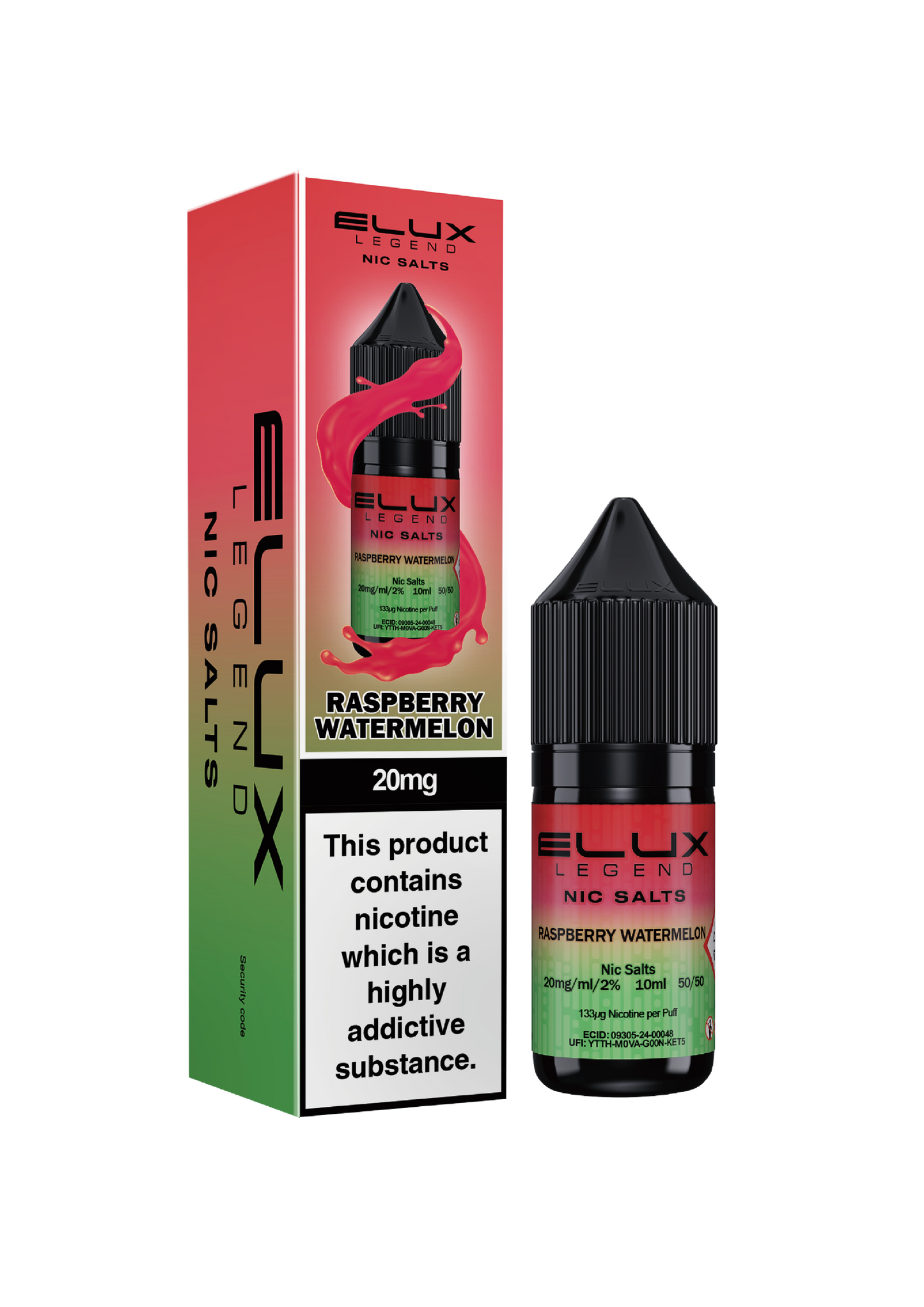 Elux Legend Nic Salts: Raspberry Watermelon - 20mg (10 Pack)