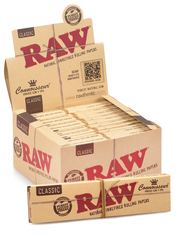 RAW Connoisseur Classic Rolling Papers & Tips