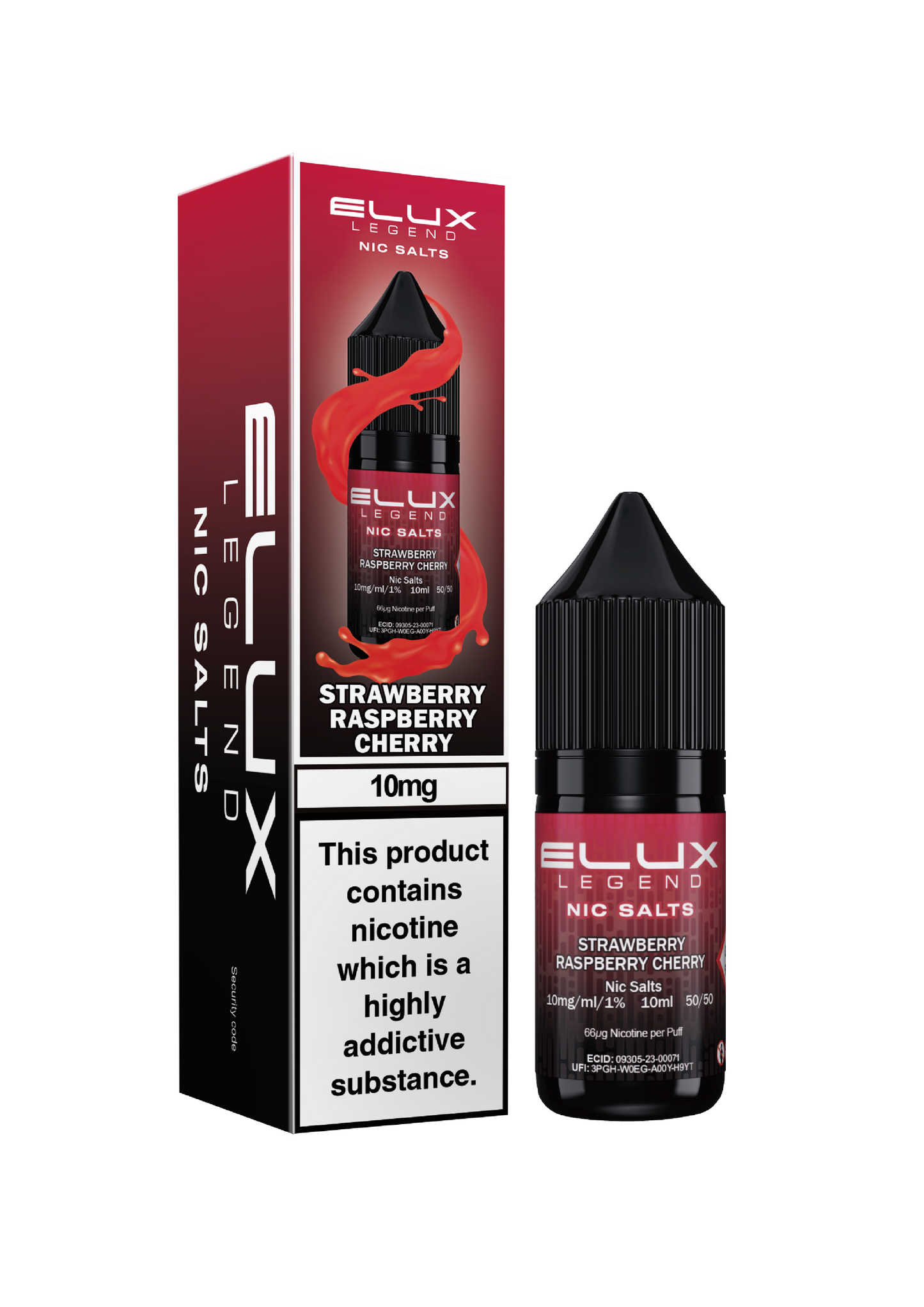 Elux Legend Nic Salts: Strawberry Raspberry Cherry - 20mg (10 Pack)