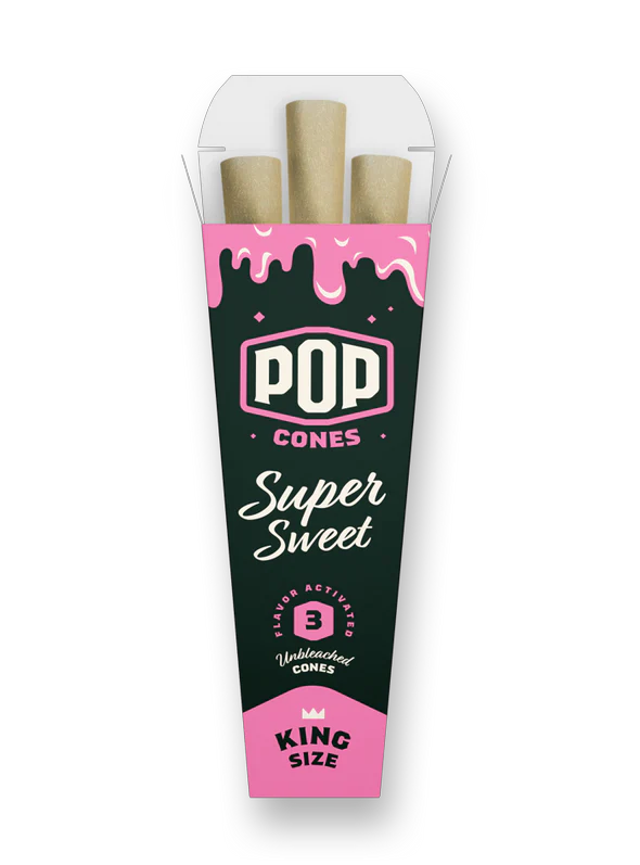 POP King Size Unbleached Pre Rolled Cones - Super Sweet (Full Box)