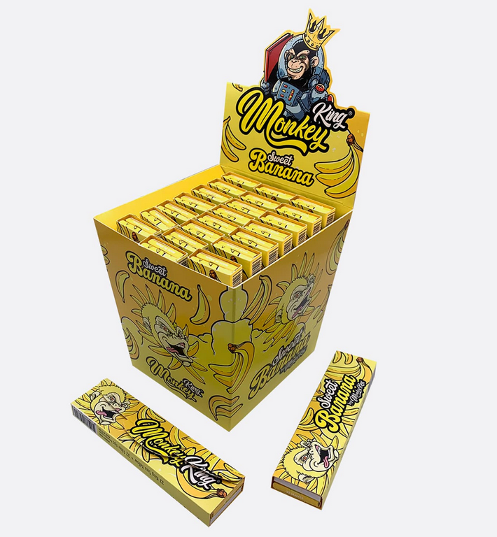Monkey King Scented Smell Papers & Tips: Sweet Banana - King Size (24 Pack)