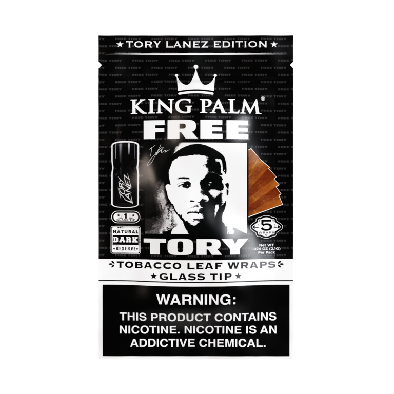 King Palm The Game Tobacco Leaf Wraps & Glass Tip - Free Tory (Full Box)