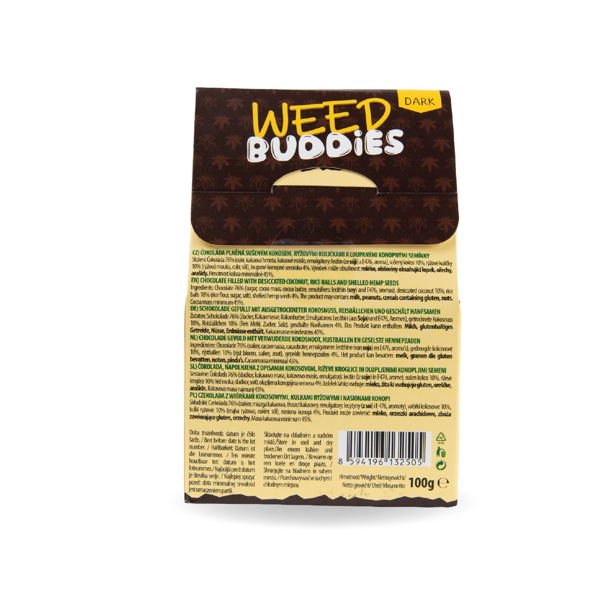 Euphoria Weed Buddies Rice Balls: Dark Chocolate with Hemp Seeds & Coconut (Single Piece)