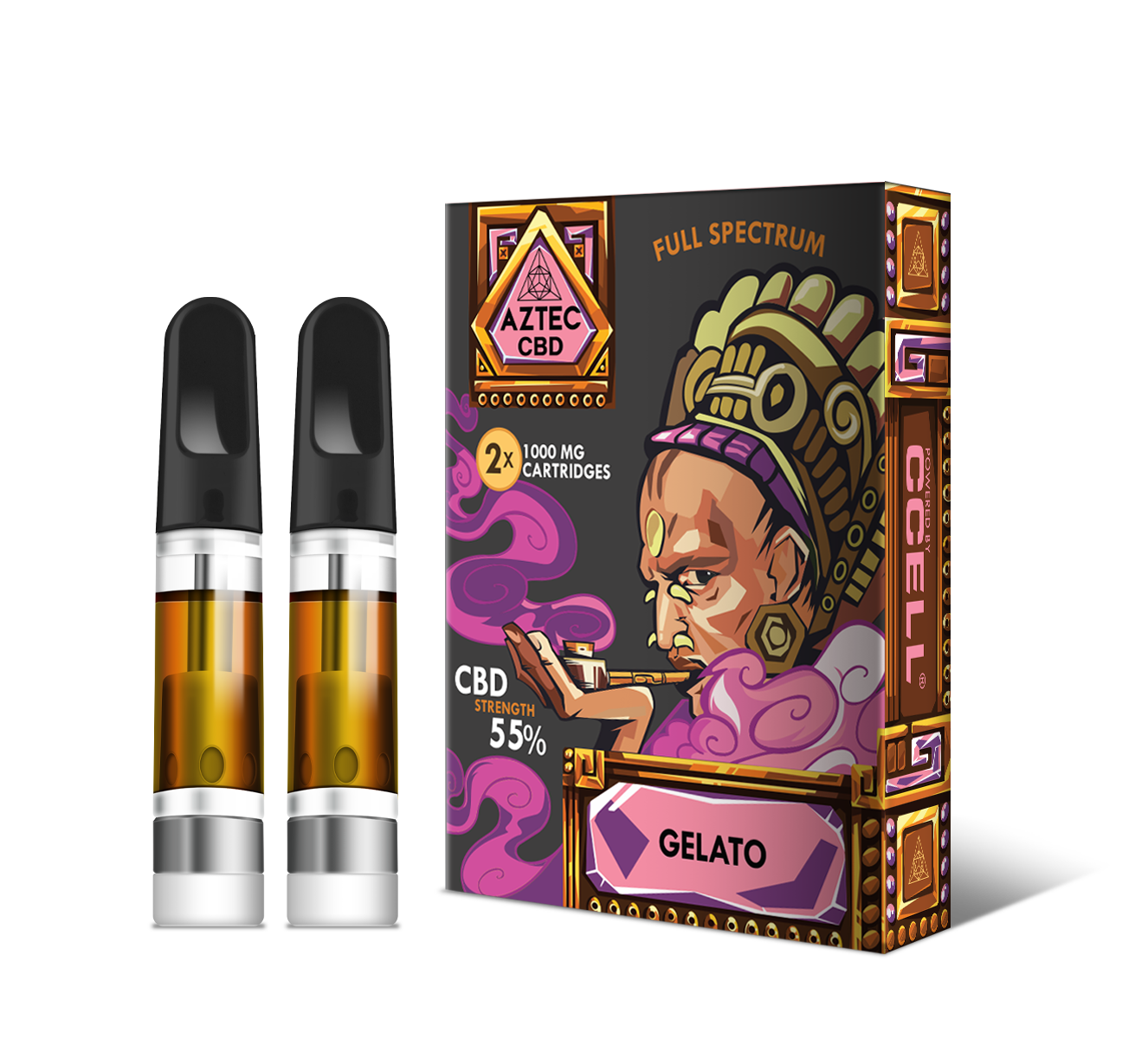 Aztec 55% CBD Cartridges-2 Pack - Gelato