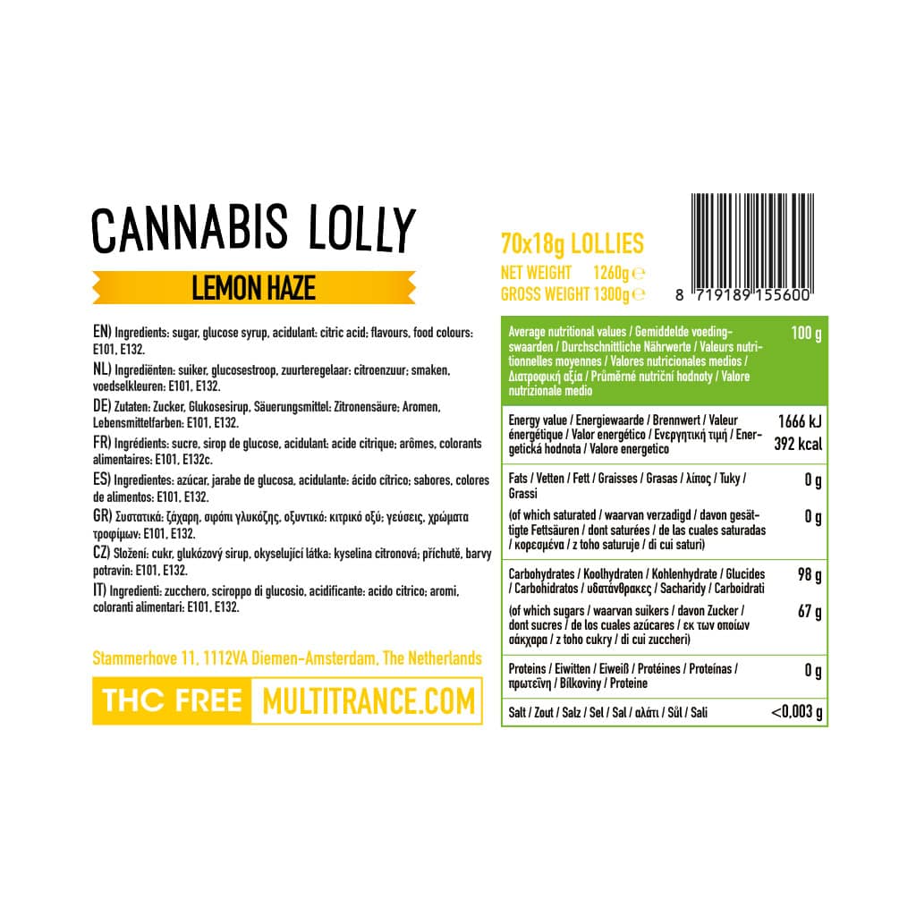 Multitrance Haze Lollipops - Lemon Haze (70 pcs)