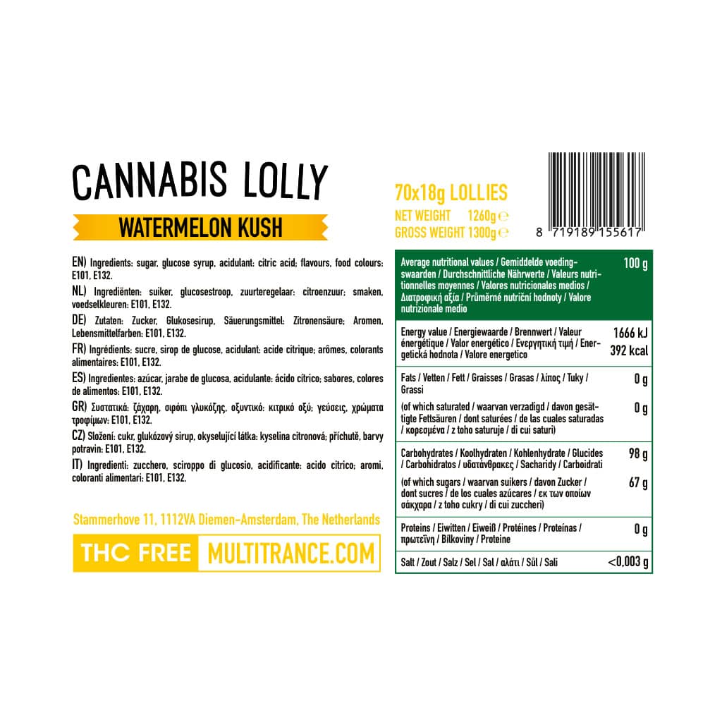 Multitrance Haze Lollipops - Watermelon Kush (70 pcs)