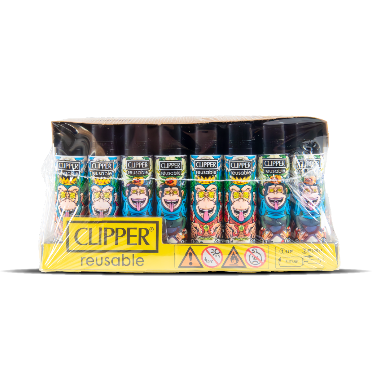 Monkey King Clipper Lighters: Psychedelic: 1st Ed. (48 Pack)