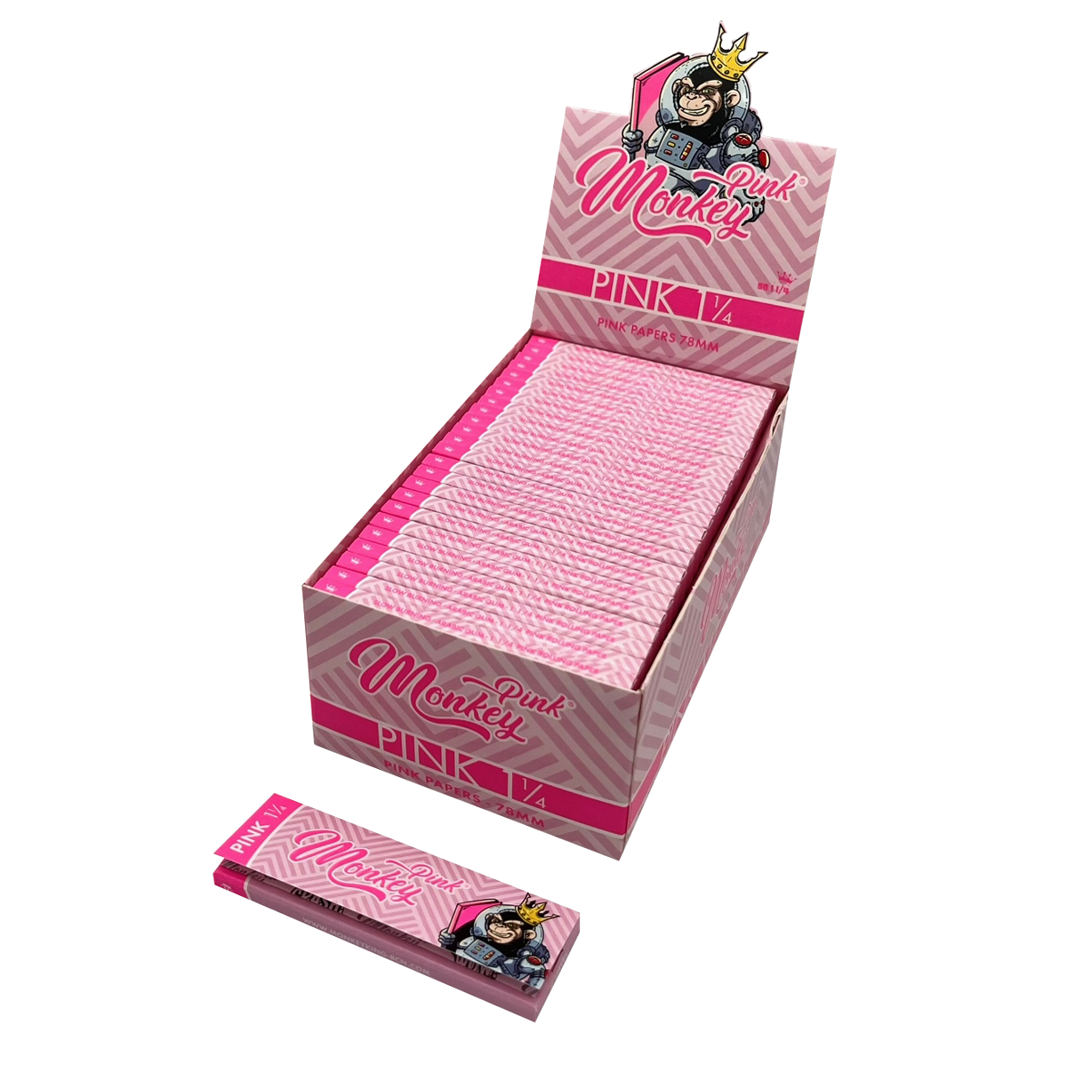 Monkey King Rolling Papers: Pink - Medium 1¼ (50 Pack)