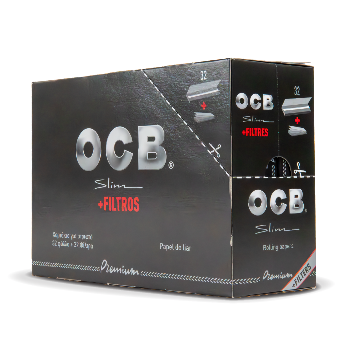 OCB Rolling Papers + Tips: Premium - King Size Slim (32 Pack)