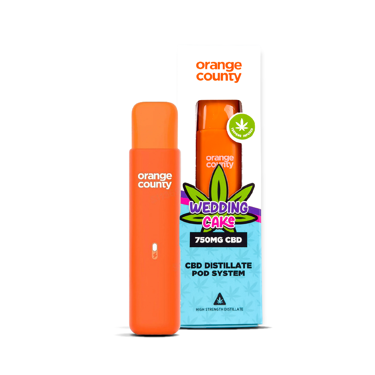 Orange County Wedding Cake CBD Distillate Pod System 750mg 1ml