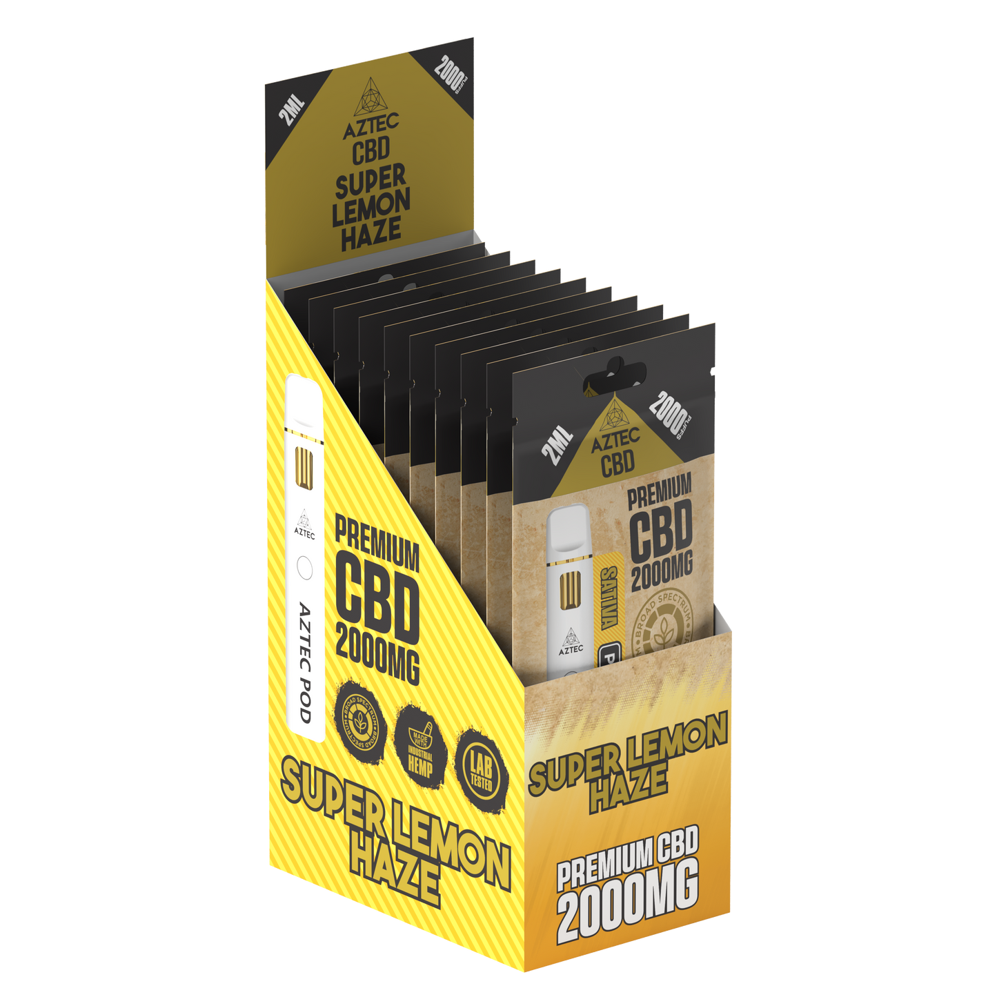 Aztec CBD Premium CBD Pod System 2000mg 2ml - Super Lemon Haze