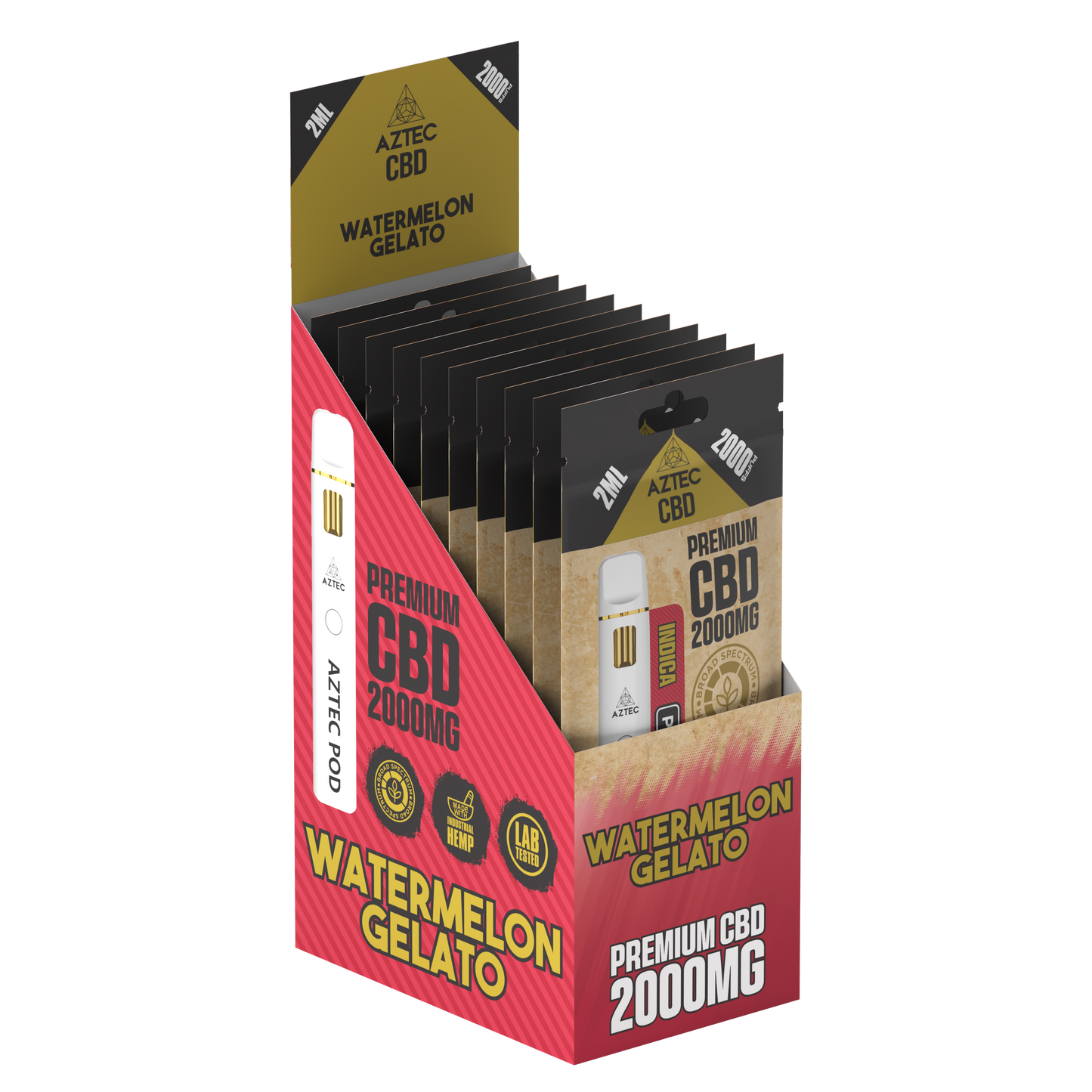 Aztec CBD Premium CBD Pod System 2000mg 2ml - Watermelon Gelato