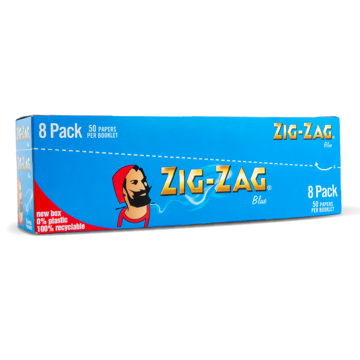 Zig Zag Rolling Papers Multipack: Blue Standard - 8 Booklets (10 Pack)