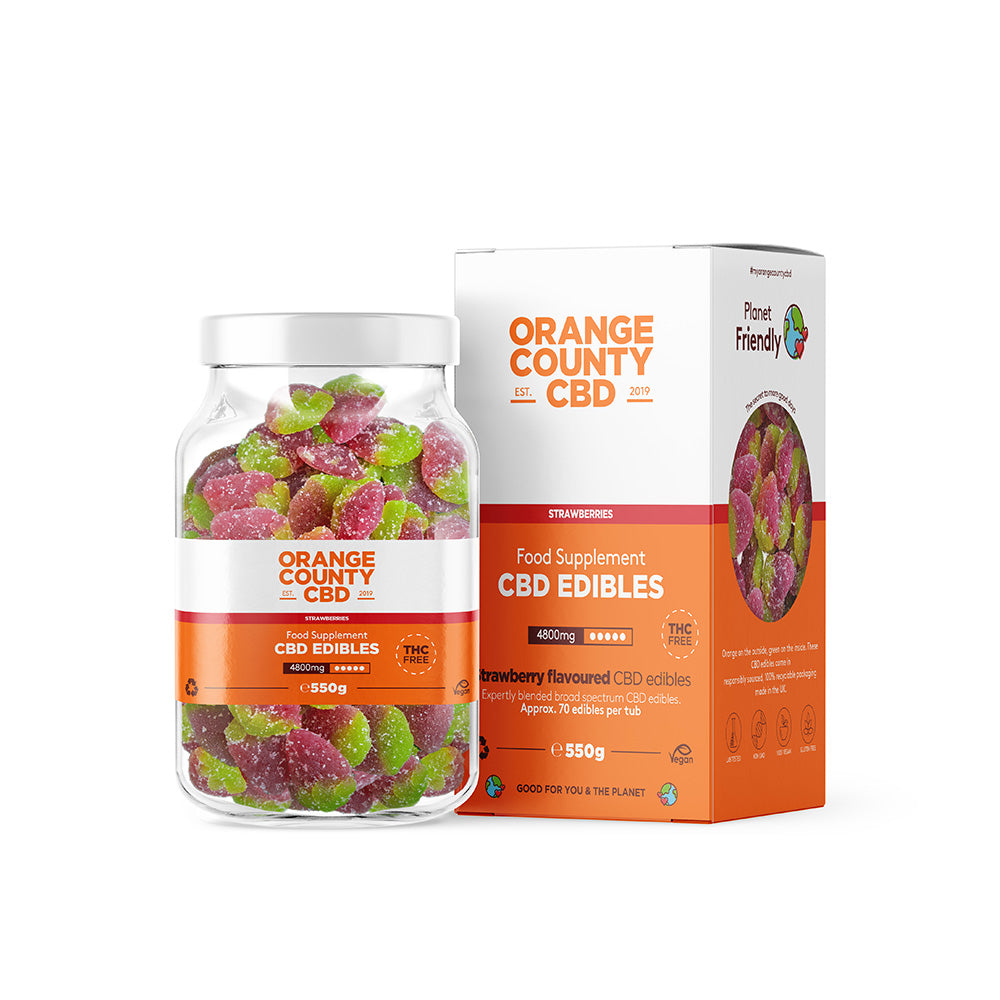 Orange County CBD Gummy Strawberries Large Tub