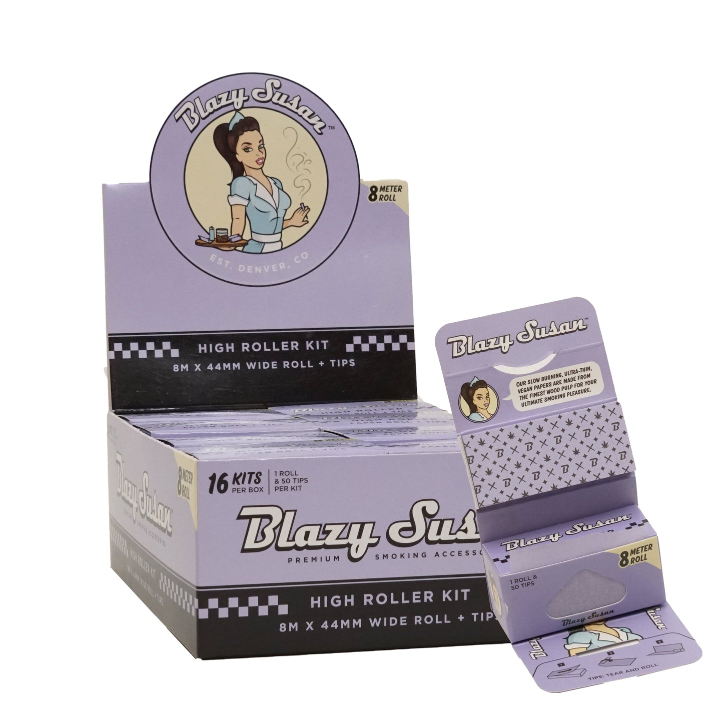 Blazy Susan Purple High Roller Kit (8m Roll & Tips)