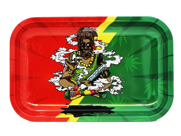 Smoke Arsenal Rolling Tray Medium - Rasta Nation