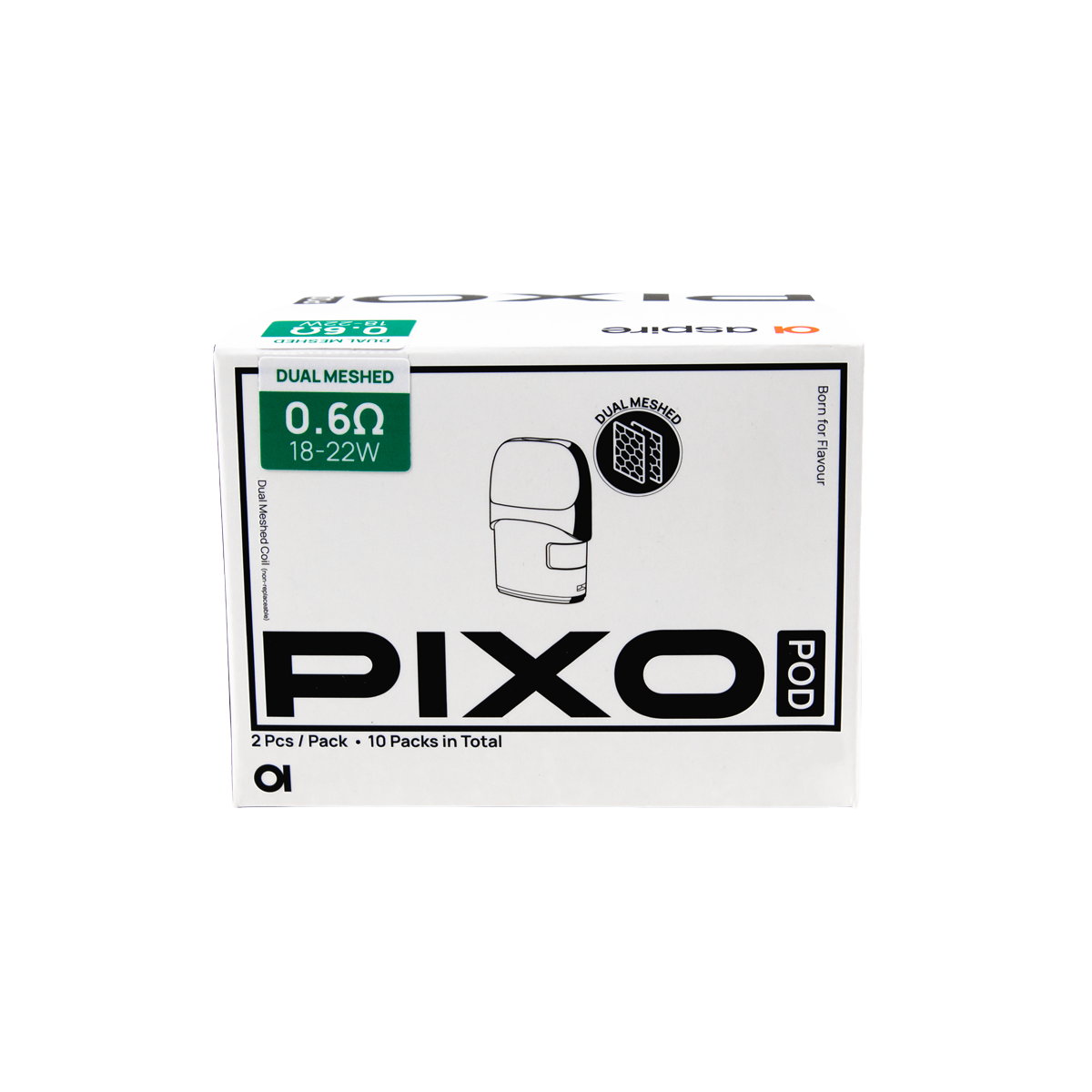 Aspire Pixo Side Fill Dual Mesh Replacement Pods 2 Pack - (10 Pack)