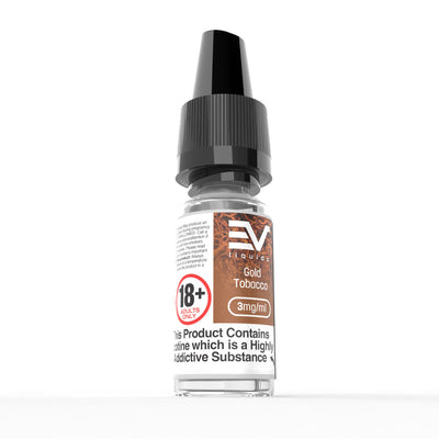 EV 10ml E-Liquids: Gold Tobacco - 0mg (10 Pack)