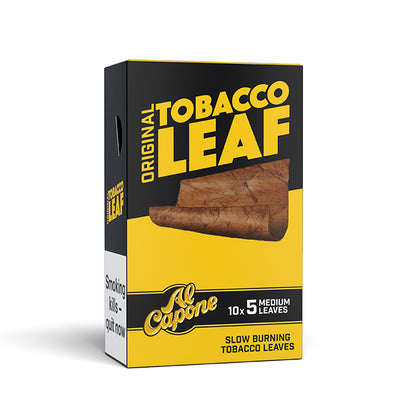 Al Capone Tobacco Leaf Wraps - Original (10 Packs of 5)