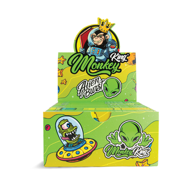 Monkey King Rolling Papers & Tips: Alien Burst - King Size Unbleached (24 Pack)