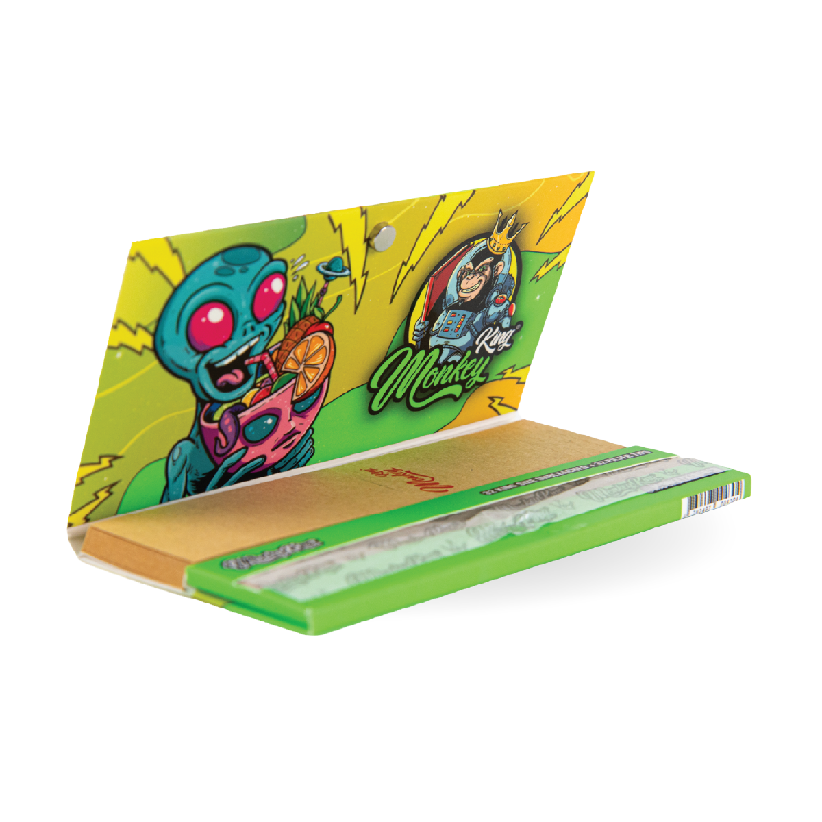 Monkey King Rolling Papers & Tips: Alien Burst - King Size Unbleached (24 Pack)