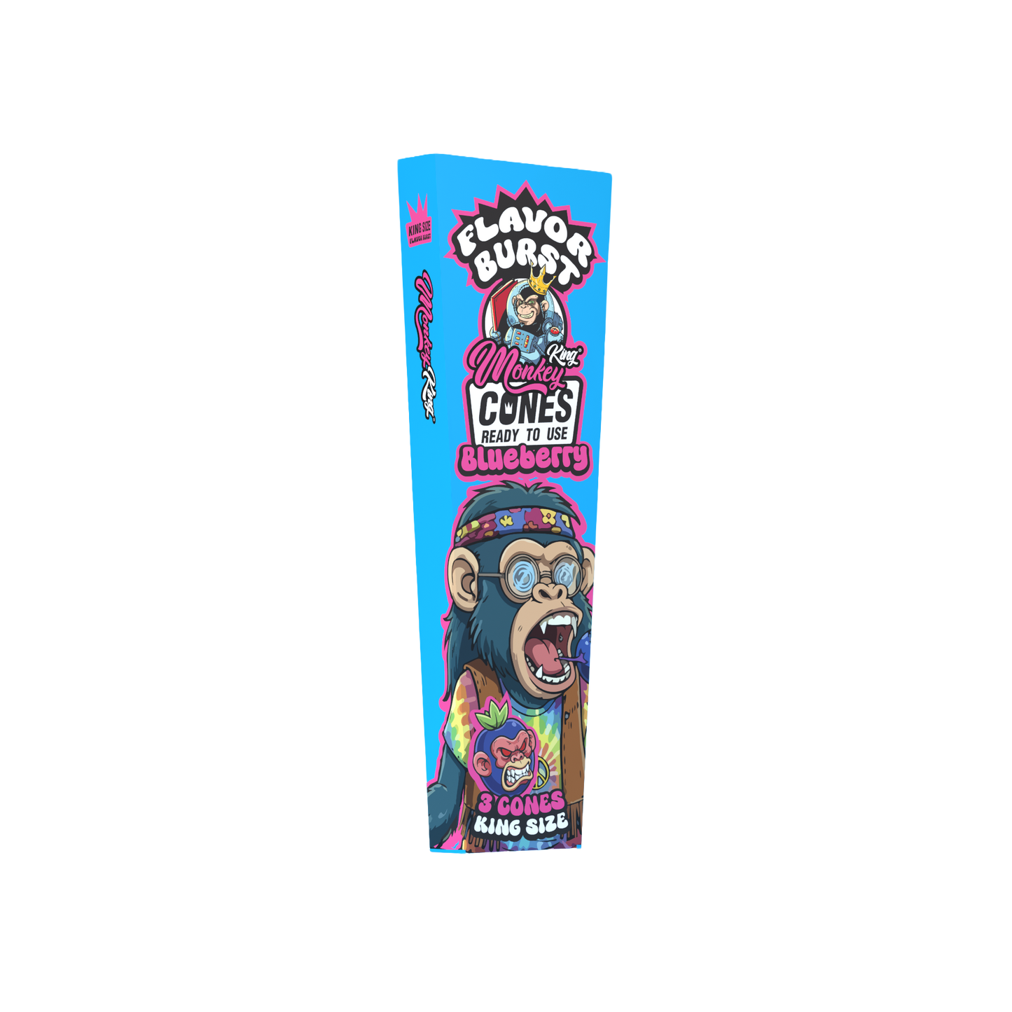 Monkey King: King Size Flavor Burst Cones (24 Pack) - Blueberry