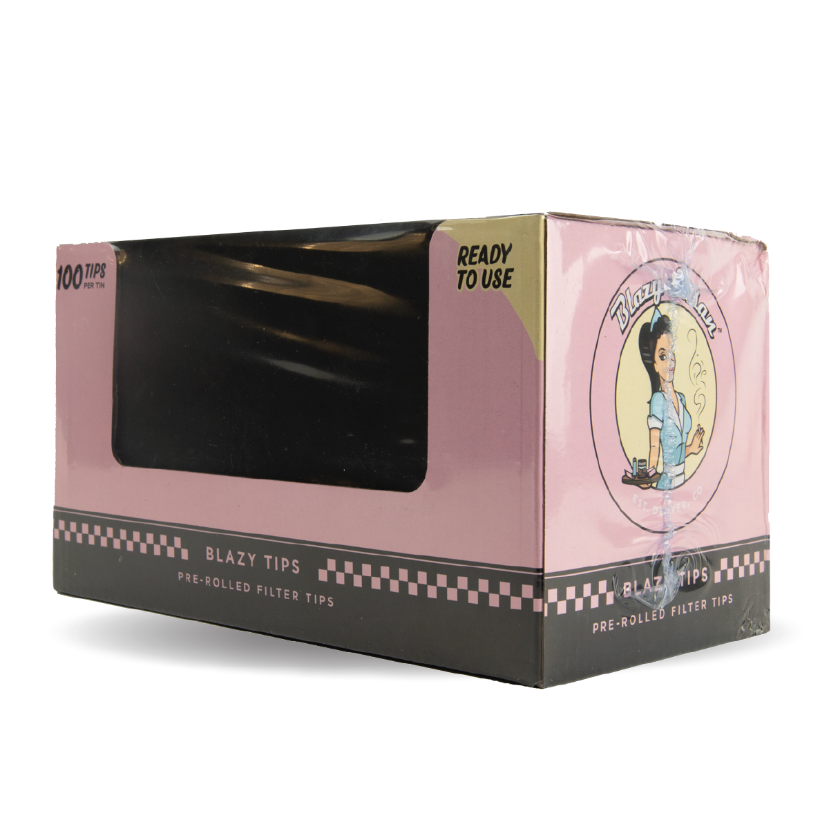 Blazy Susan Pre-Rolled Filter Tips in Tins: 100 Tips per Tin (12 Pack)