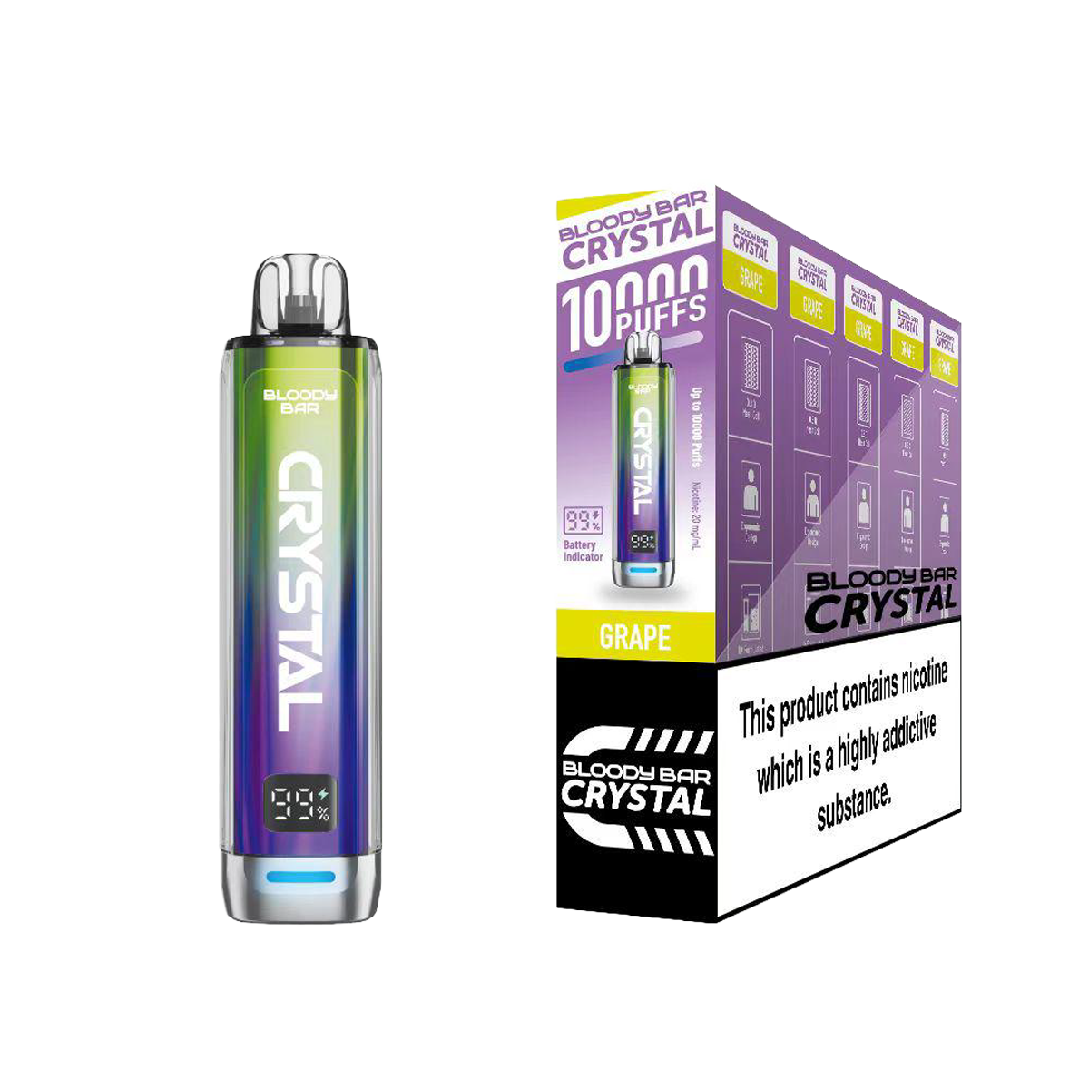 Bloody Bar Crystal 10K Pod Kits: Grape - 20mg