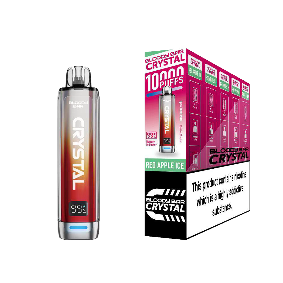 Bloody Bar Crystal 10K Pod Kits: Red Apple Ice - 20mg
