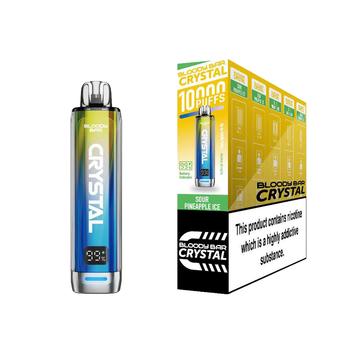 Bloody Bar Crystal 10K Pod Kits: Sour Pineapple Ice - 20mg