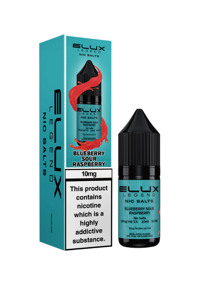 Elux Legend Nic Salts: Blueberry Sour Raspberry - 10mg (10 Pack)