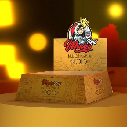 Monkey King Rolling Papers & Tips: Billionaire Gold XL - Extra Long (24 Pack)