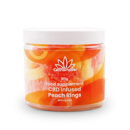 Cannapower CBD Infused Peach Rings - 1200mg - 125g