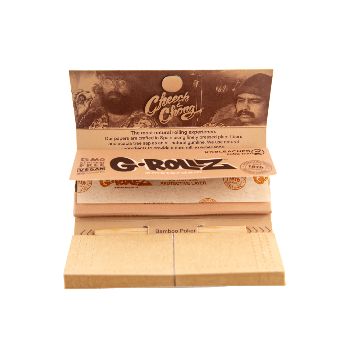 G-Rollz 'Cheech & Chong' 1-1/4 Unbleached Papers + Tips