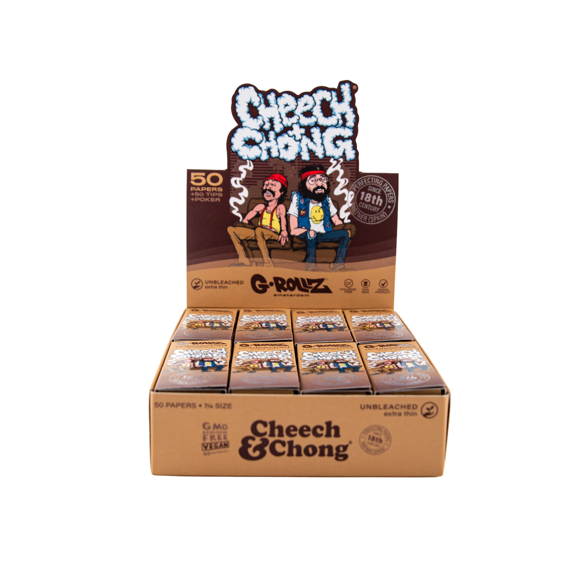 G-Rollz 'Cheech & Chong' 1-1/4 Unbleached Papers + Tips