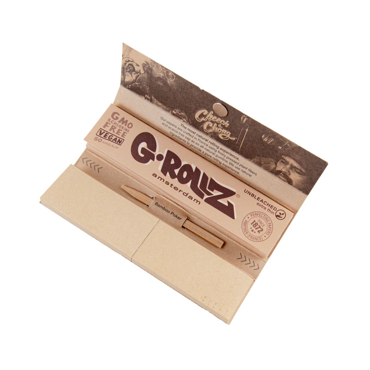 G-Rollz 'Cheech & Chong' Unbleached Rolling Papers, Tips & Poker