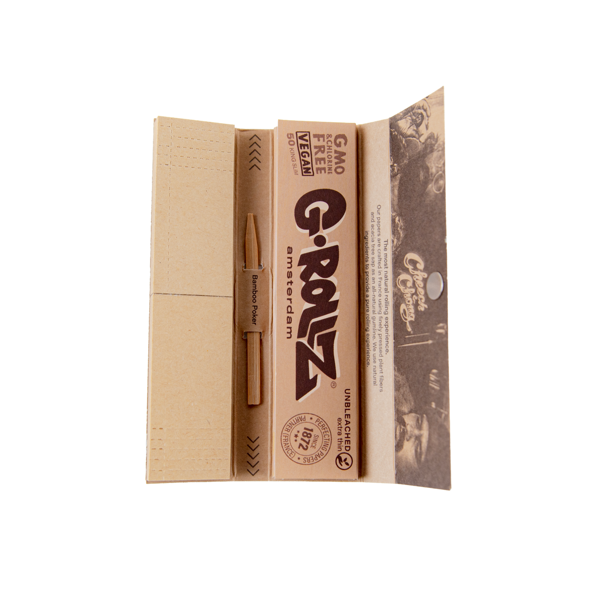 G-Rollz 'Cheech & Chong' Unbleached Rolling Papers, Tips & Poker