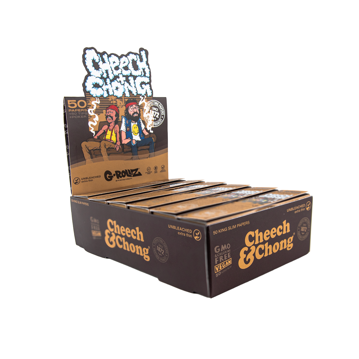 G-Rollz 'Cheech & Chong' Unbleached Rolling Papers, Tips & Poker