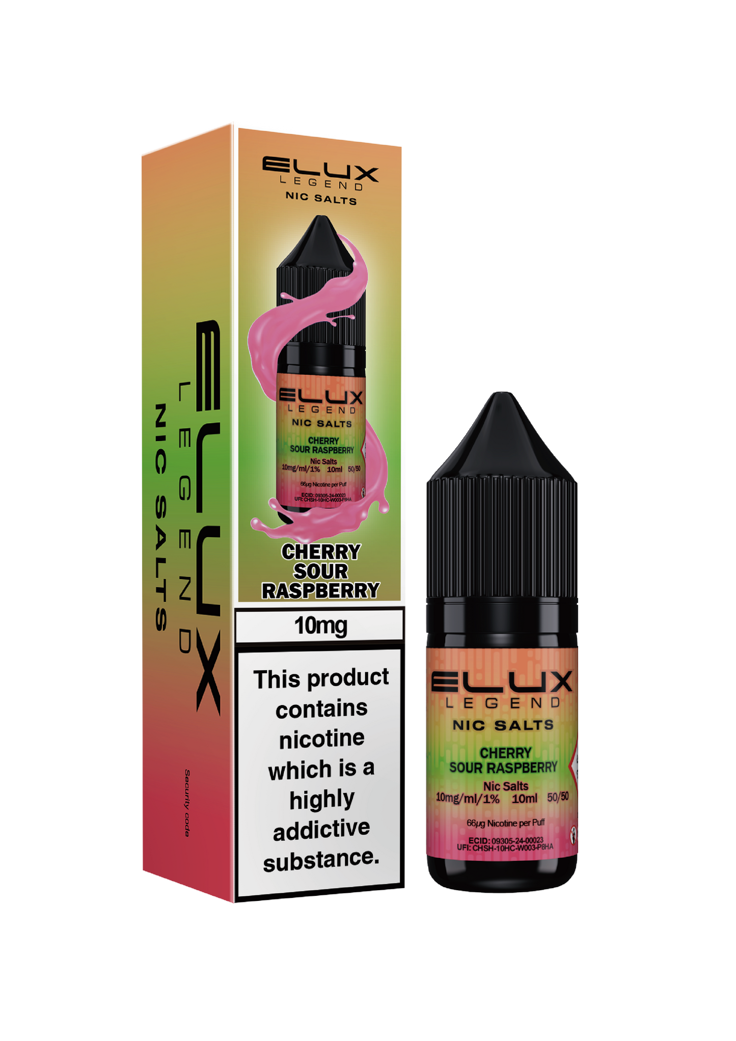 Elux Legend Nic Salts: Cherry Sour Raspberry - 10mg (10 Pack)