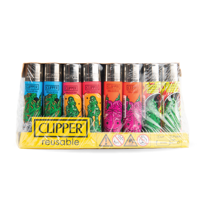 Clipper Lighters: Strange Weed LB (48 Pack)