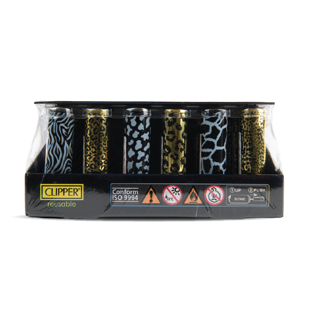 Clipper Lighters - Metal Savannah Print (30pcs)